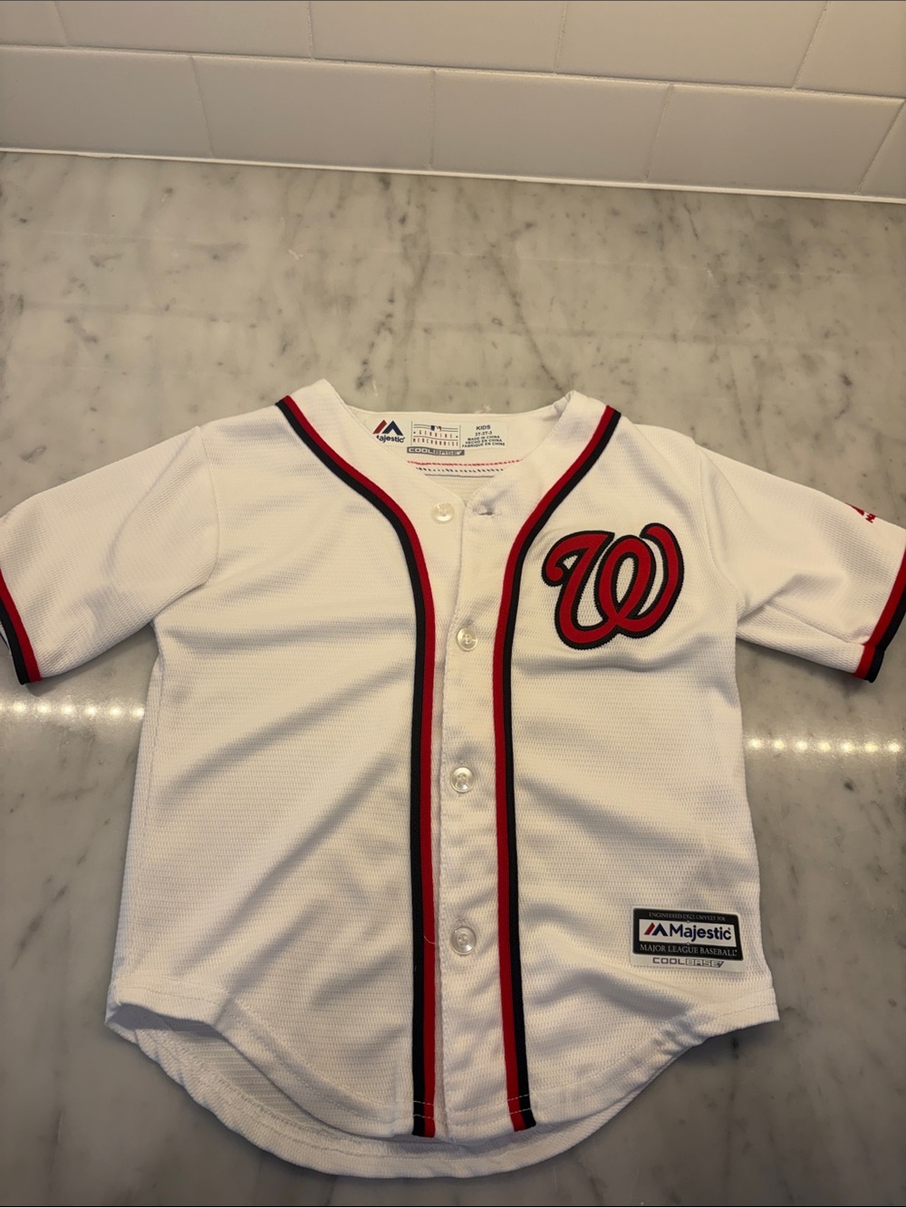 Majestic brand Kids' Washington Nationals White Baseball Jersey